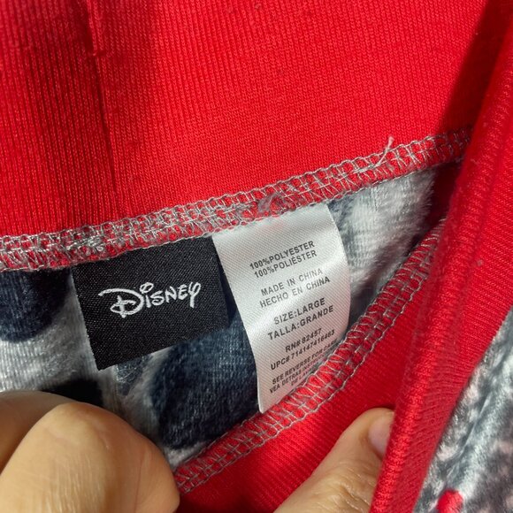 Disney Women's Mickey Cozy Red Black PJ Pants Large Super Soft! - Picture 4 of 5